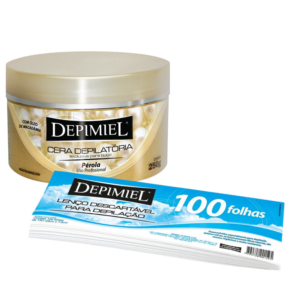 Kit Cera Depilatória Para Buço E Lenço Descartável Depimiel em Oferta na Shopee