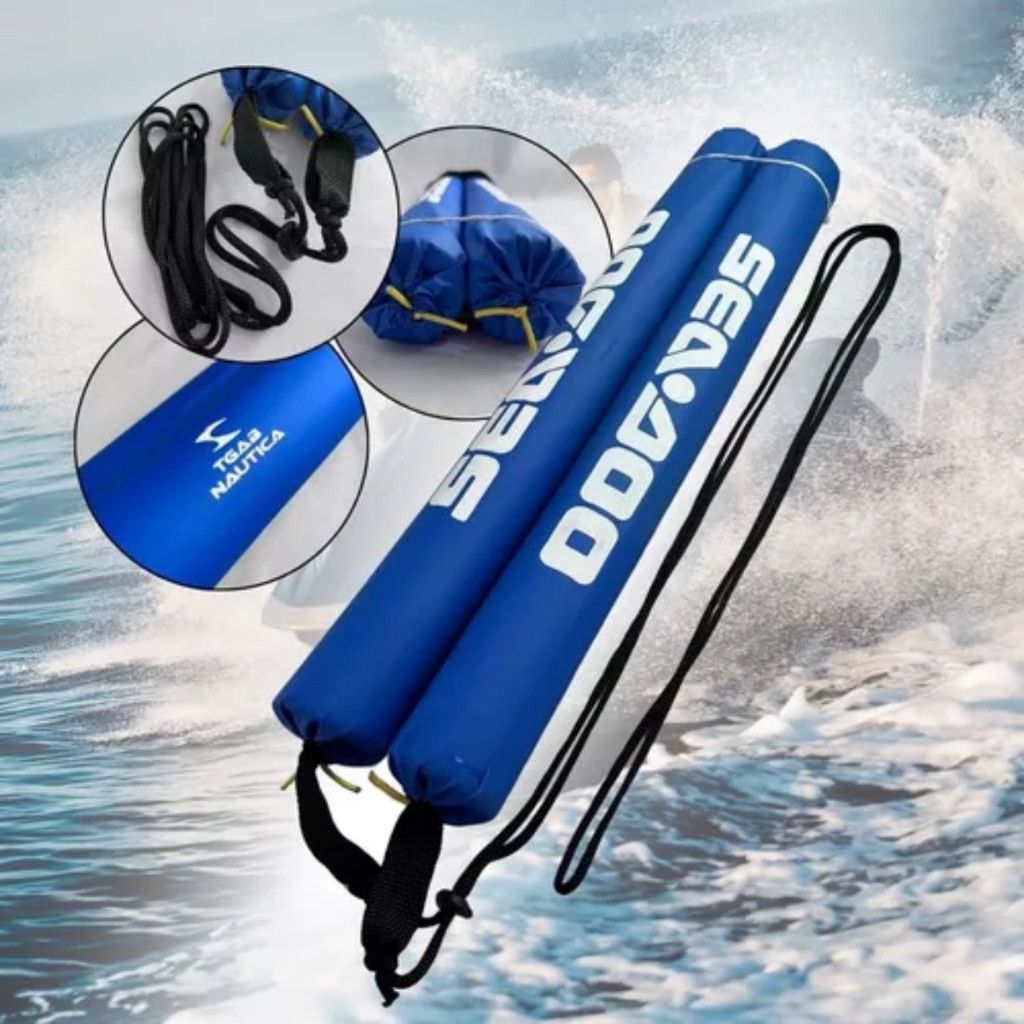 2 Pares Defensa Para Jet Ski Com Logo Sea-doo Barco Azul