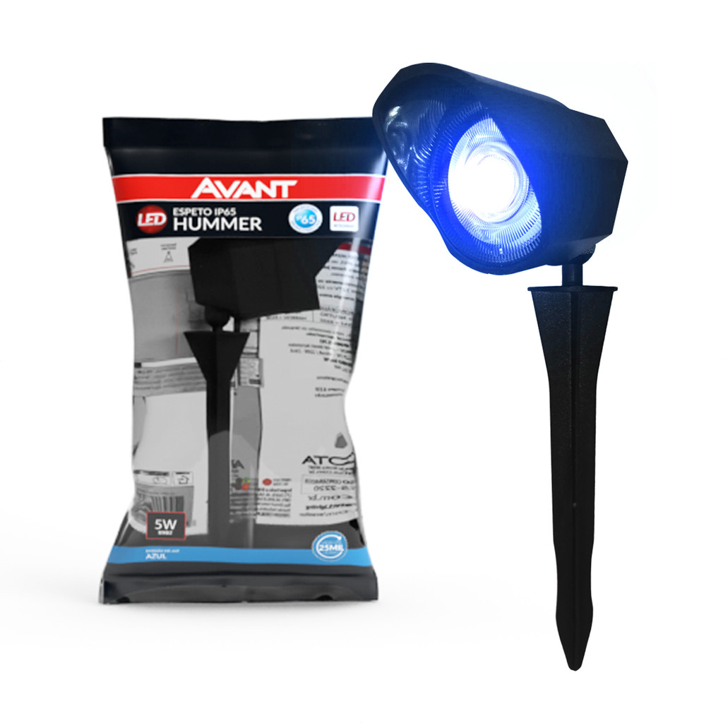 Espeto de Jardim Led 5w Hummer Luz Azul Ip65 Avant em Oferta na Shopee