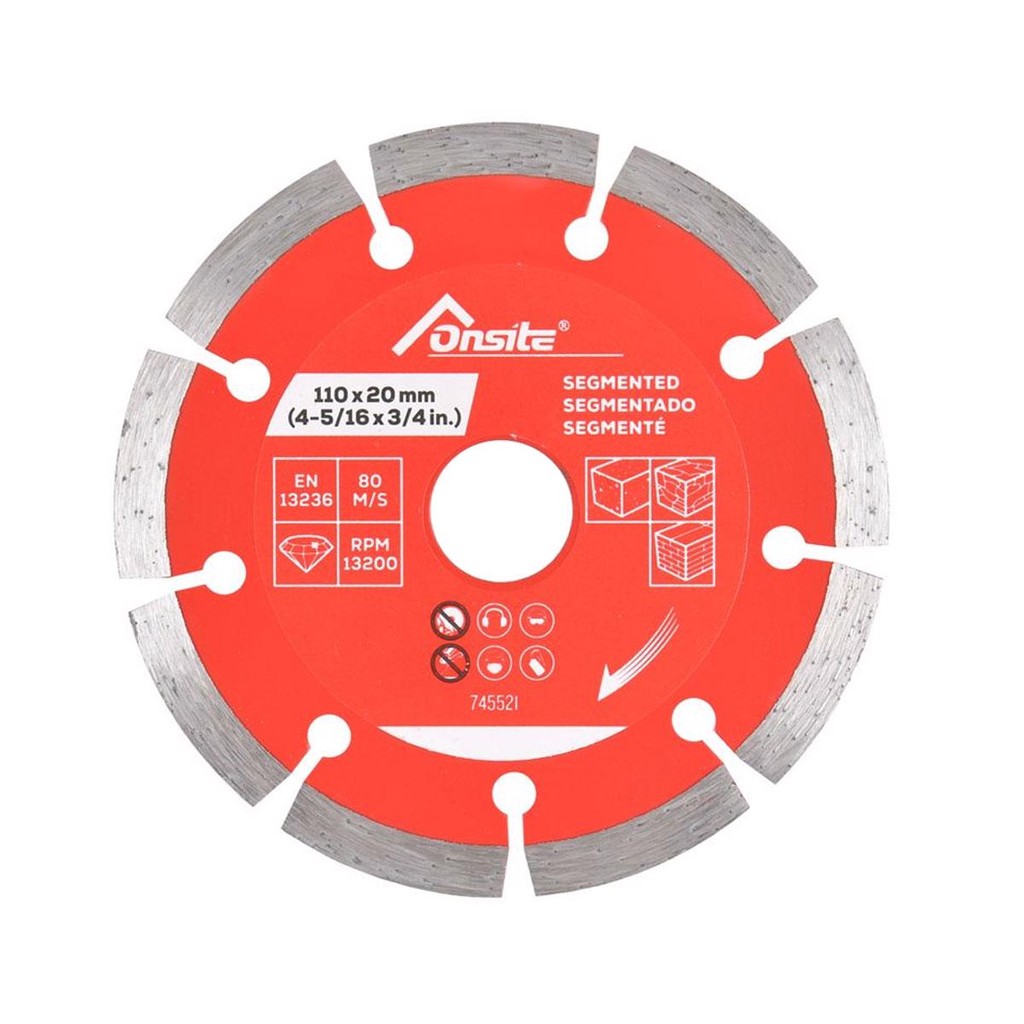 Disco Diamantado Segmentado 110mm x 5/16'' x 22,23mm / 20mm (745521) - Onsite em Oferta na Shopee