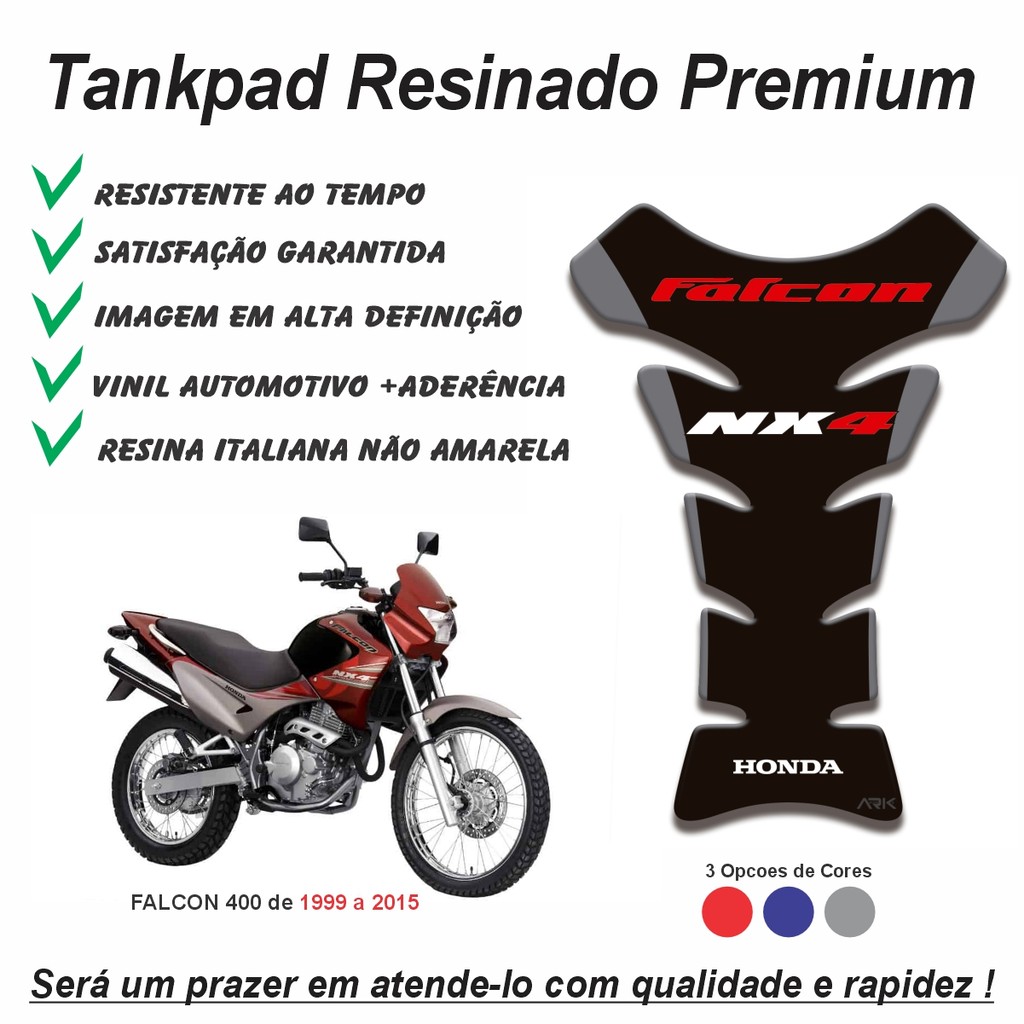 Adesivo Protetor de Tanque Tankpad 3d Resinado Moto Honda Nx4 Falcon 400