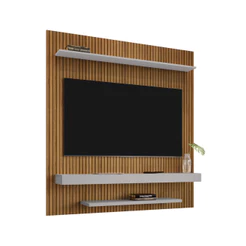 Painel para TV de até 60 Polegadas Leme Pintura Ripado Cinamomo Off White Bechara