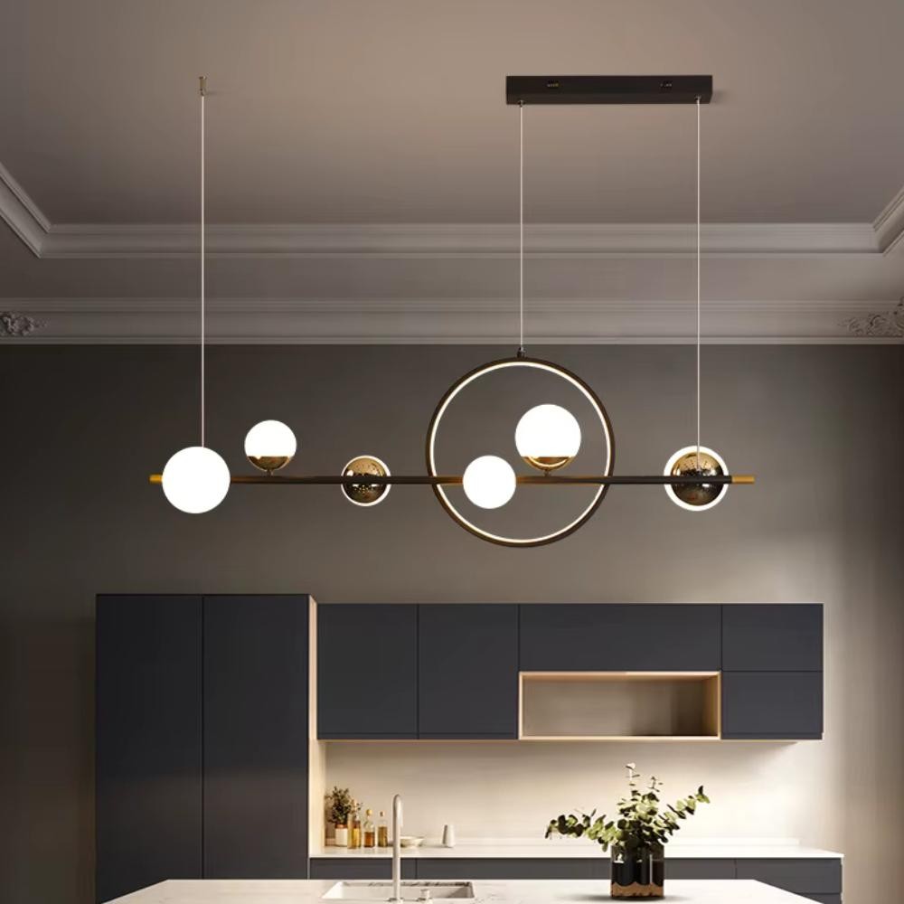 Lustre Luminária Pendente LED 3 em 1 Stellar Dourado Moderno para Sala Jantar Quarto Bivolt 110/220 - Home & Living