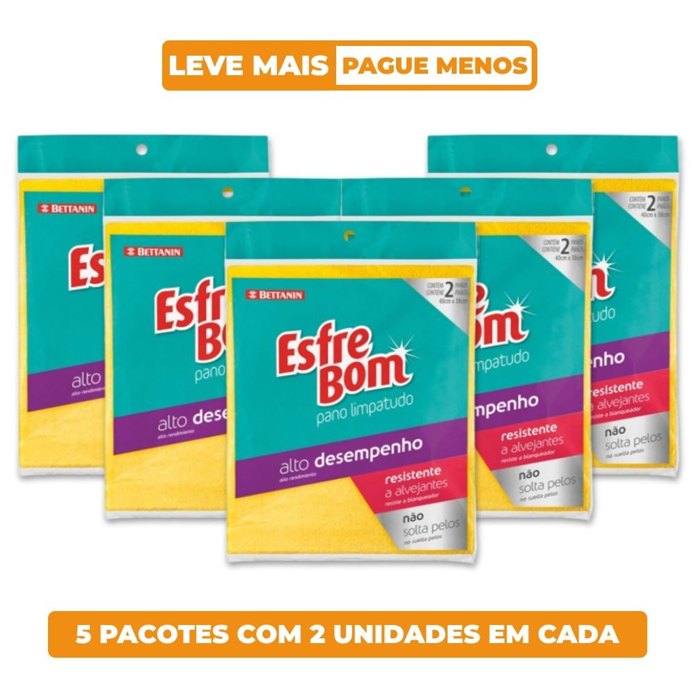 Kit Pano Limpatudo EsfreBom 10 Unidades Bettanin em Oferta na Shopee