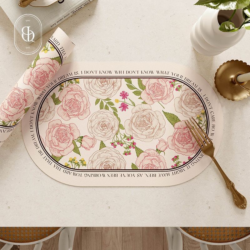 Jogo de 2 Peças Protetores tapete de Mesa em Couro Americano Mesa Posta Cozinha Impermeáve...