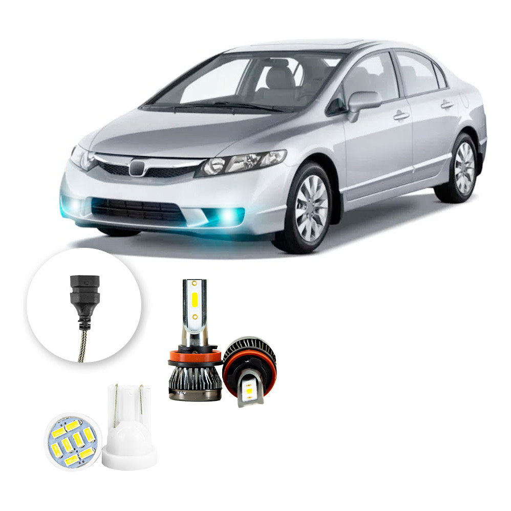 Ultra Led Nano Honda Civic 2009-2011 H11 22000lm Milha