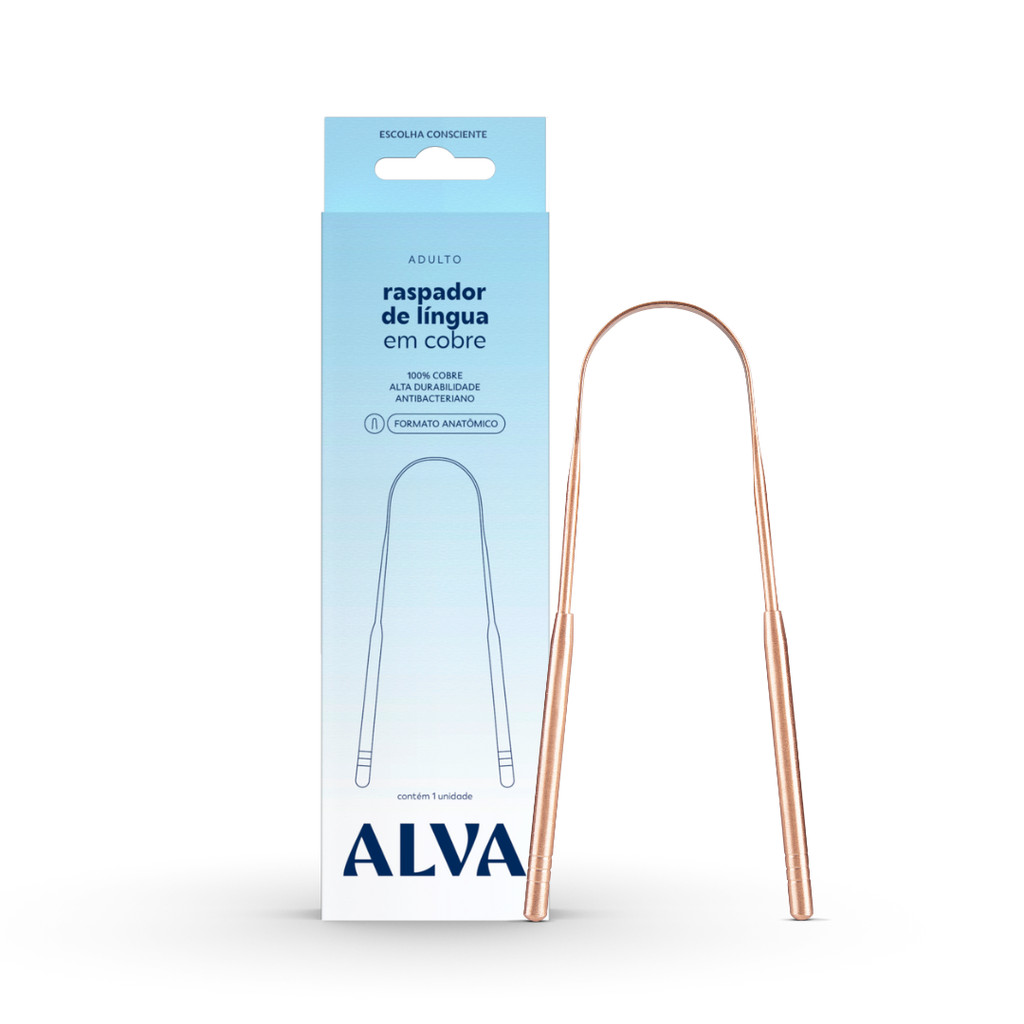 Raspador de Língua de Cobre Alva em Oferta na Shopee