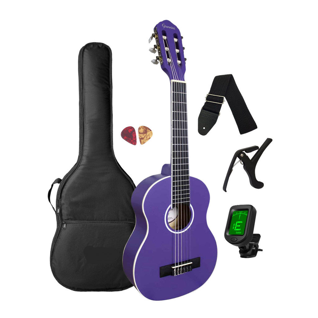 Violão Infantil Roxo Fosco Até 7 Anos Giannini + Aceseórios