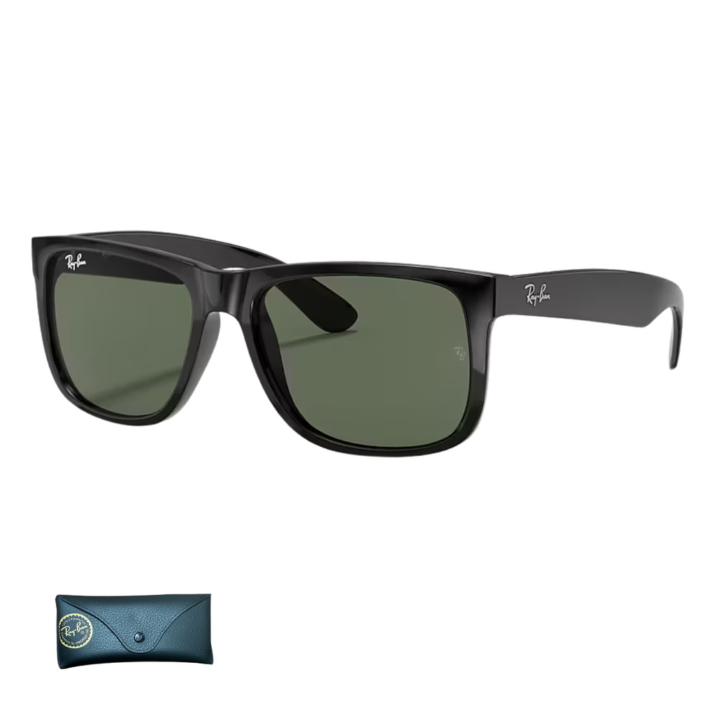 Óculos De Sol Ray Ban Justin Classic Preto Brilhante RB4165L Tamanho 55