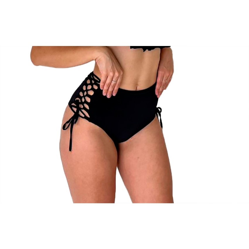 Calcinha Hot Pants Tiras Cruzadas Biquini Cintura Alta