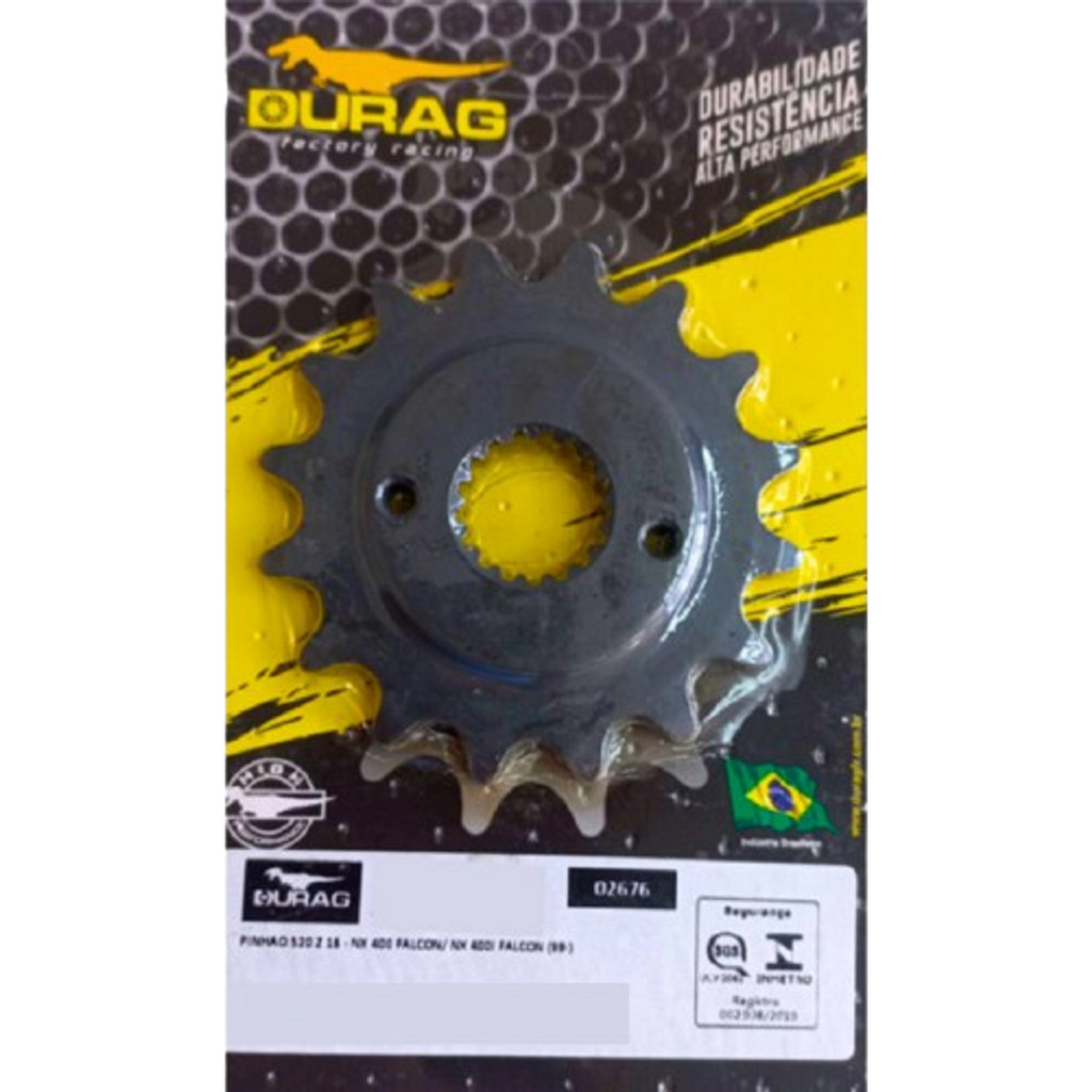 Pinhão De Aço 16 Dentes Honda Nx Falcon 400l Durag 2676