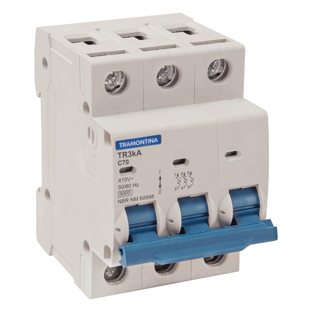 Disjuntor Tripolar Tramontina Tr3ka Curva C 70a - 58013/012 em Oferta na Shopee