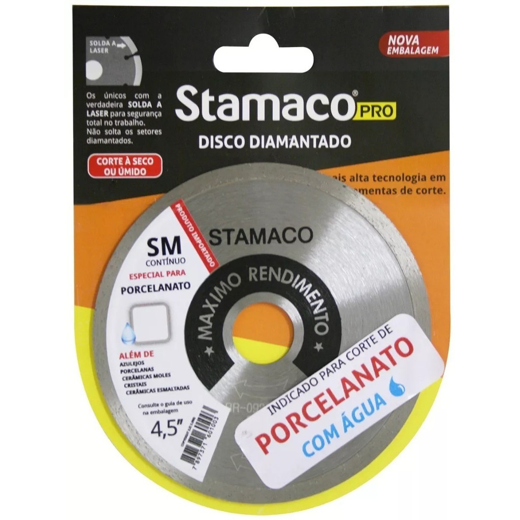 Disco De Corte Diamantado Sm Continuo 4 3/8  Stamaco Pro em Oferta na Shopee