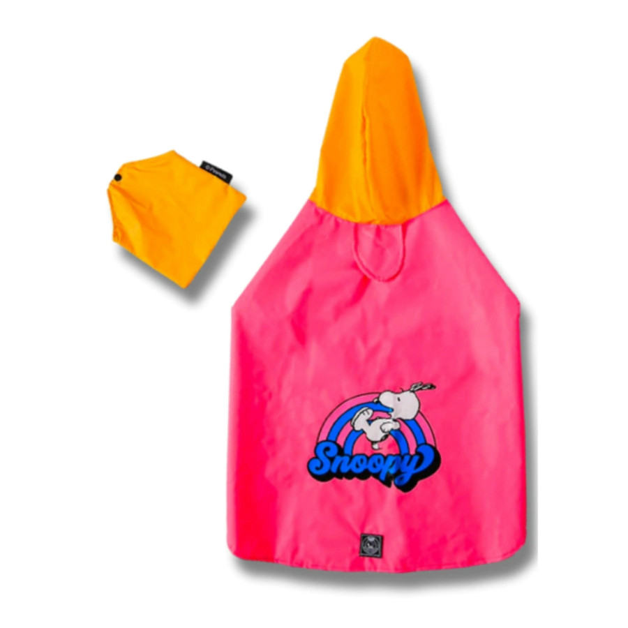 Capa de Chuva para cachorro Snoopy Rainbow Rosa Tamanho:XGG