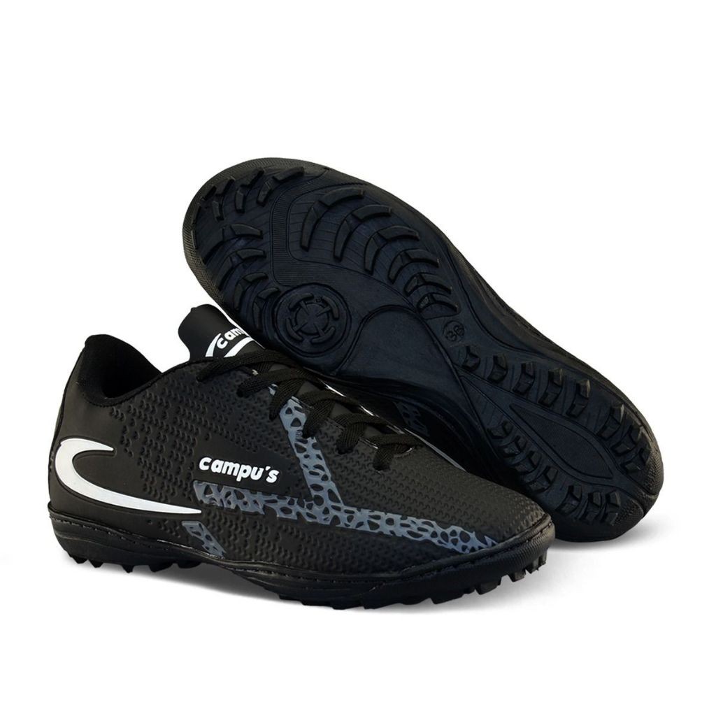 Chuteira Society Masculina Grama Sintetica Esporte Futebol Preto Grafite
