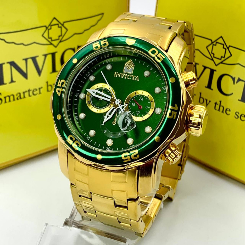 Relógio Invicta 0075 Pro Diver Masculino Dourado Luxo
