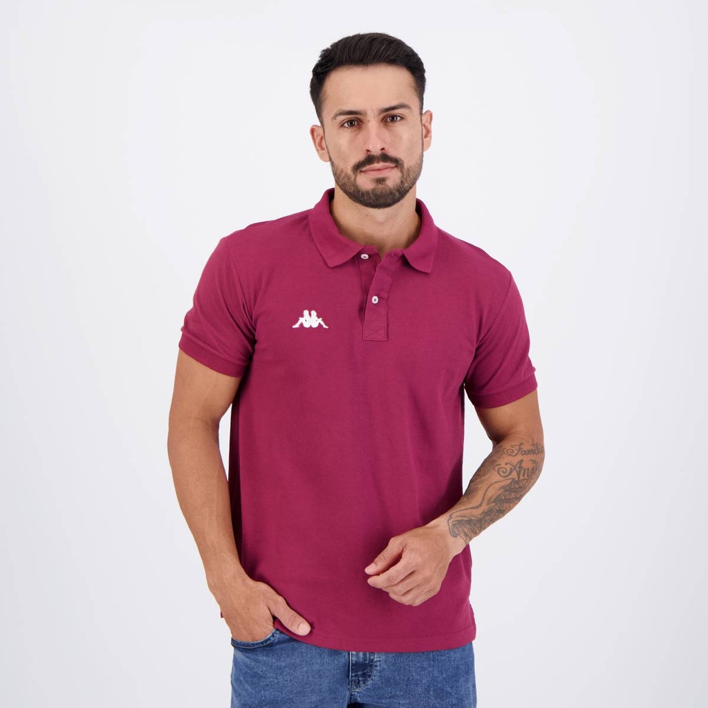Polo Kappa Essential Sport Vinho em Oferta na Shopee