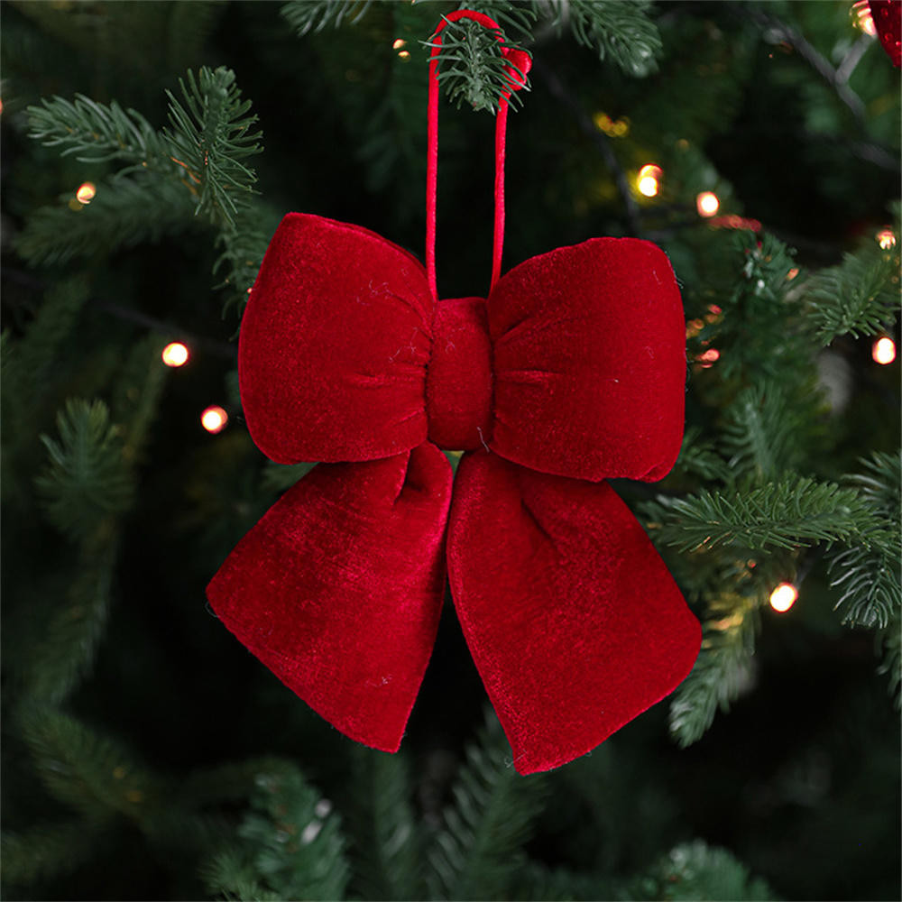 1 Peça Laço Vermelho De Natal Arcos De Guirlanda Laços De Veludo Grandes Enfeites De Árvor...
