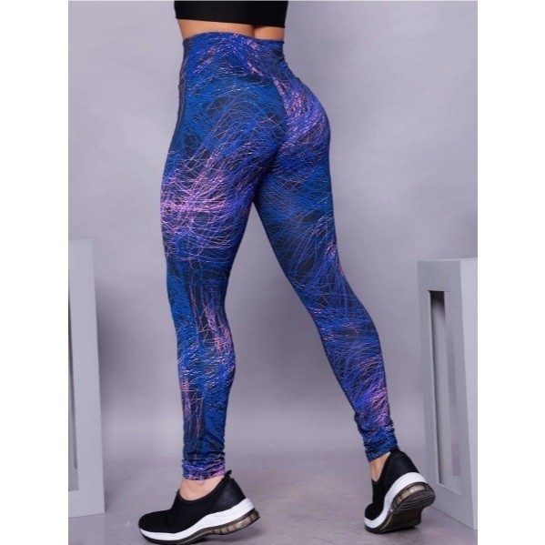 Calças Feminina Legging Estampada Suplex Academia Fitness Cintura Alta