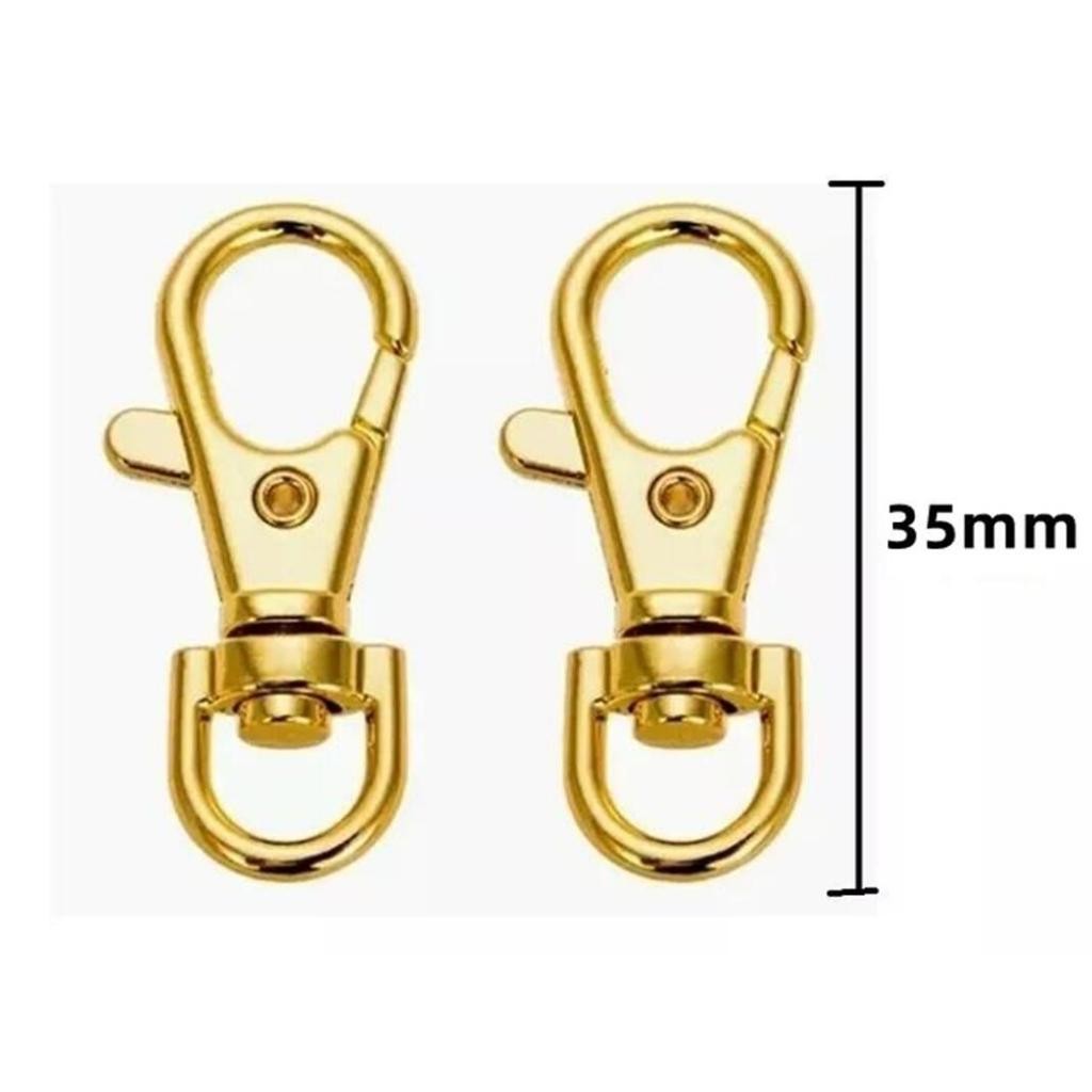 Mosquetão com fecho dourado 35mm 30pcs/50pcs/80pcs Opcional - Gancho lagosta em Oferta na Shopee