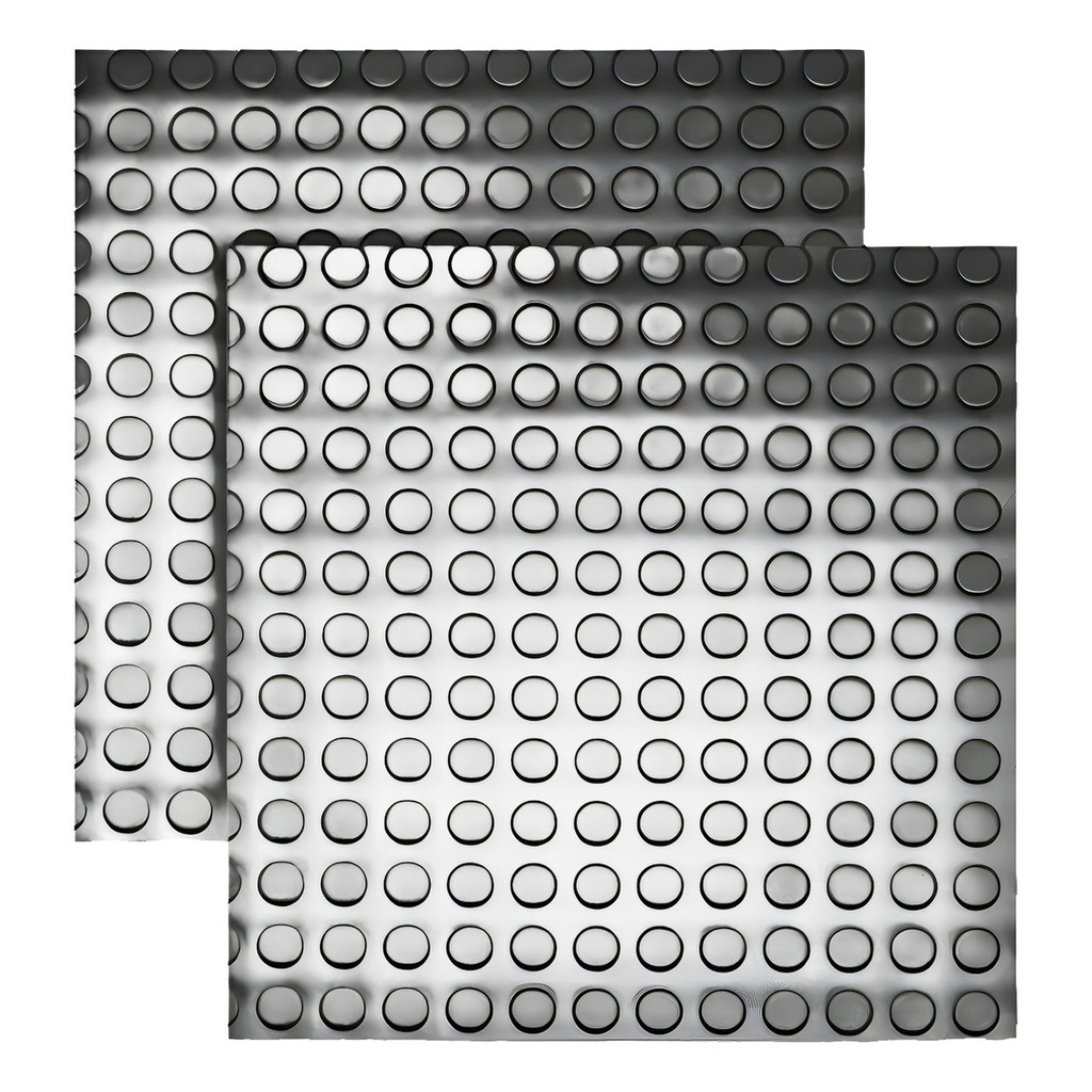 Piso Borracha Moeda Pçs 50x50 Cm Preto - 2pç