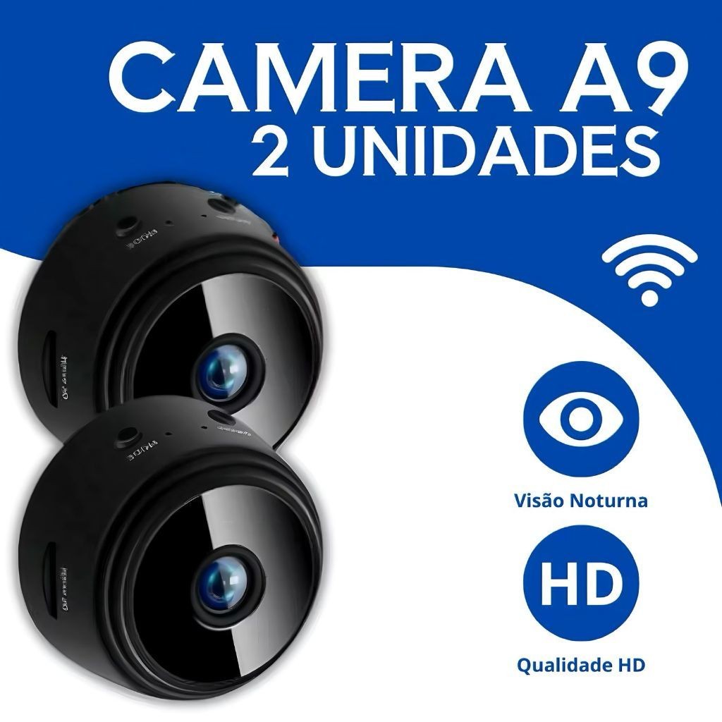 Kit 02 Cameras A9 HD Visão Noturna Wifi Câmera 1080P Sem Fio Vigilância e Segurança best