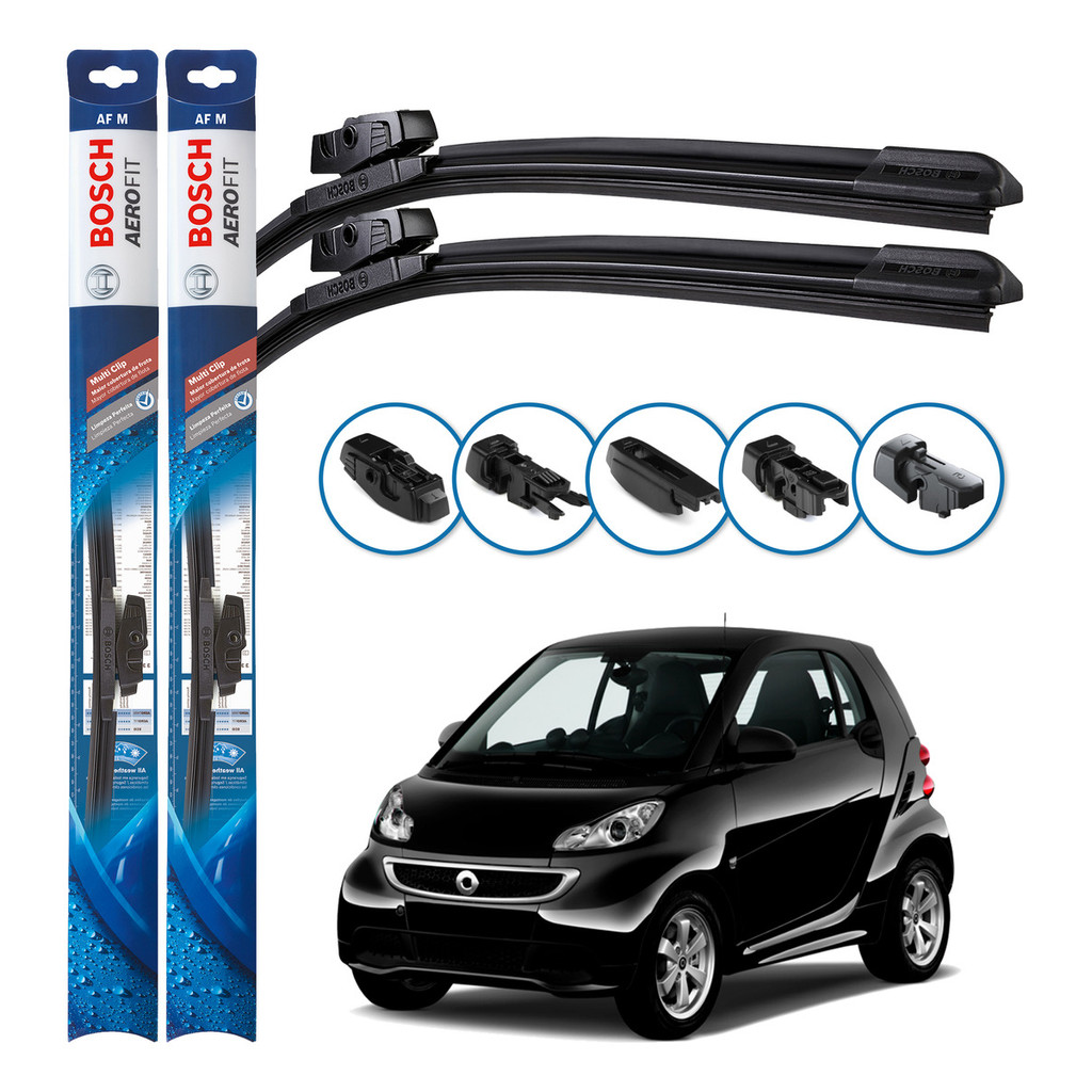 Par de Palhetas Limpador Parabrisa Multiclip Original Bosch Smart Fortwo 2007 A 2015 em Oferta na Shopee