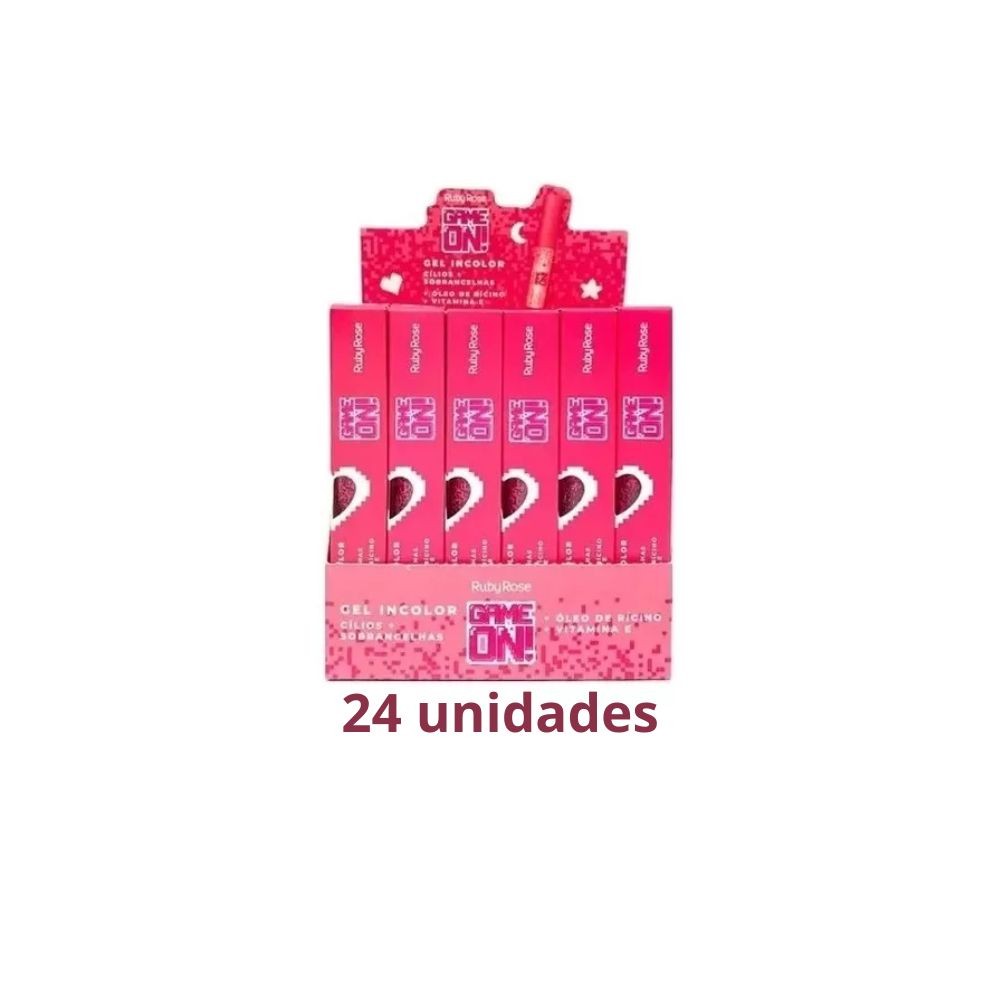 Box Fechado Rímel Máscara de Cílios Game On Gel Incolor Ruby Rose Caixa Com 24 unidades