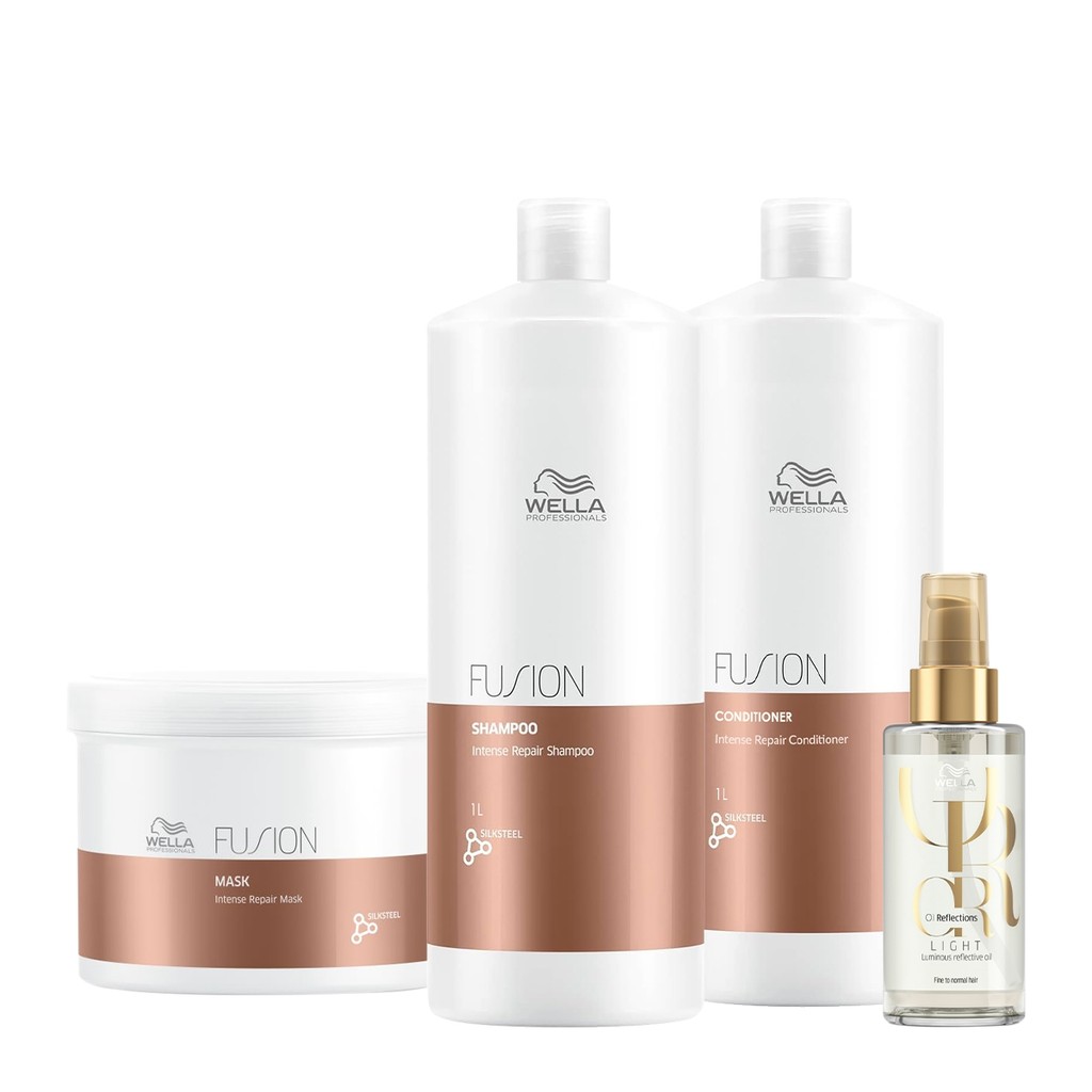 Kit Wella Professionals Fusion Reflections Salon Total Oil Light (4 produtos) em Oferta na Shopee