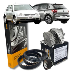 Kit Correia Dentada Tensor e Bomba D'Agua - Golf / Polo 1.6 2005 2006 2007 2008 2009 2010/...