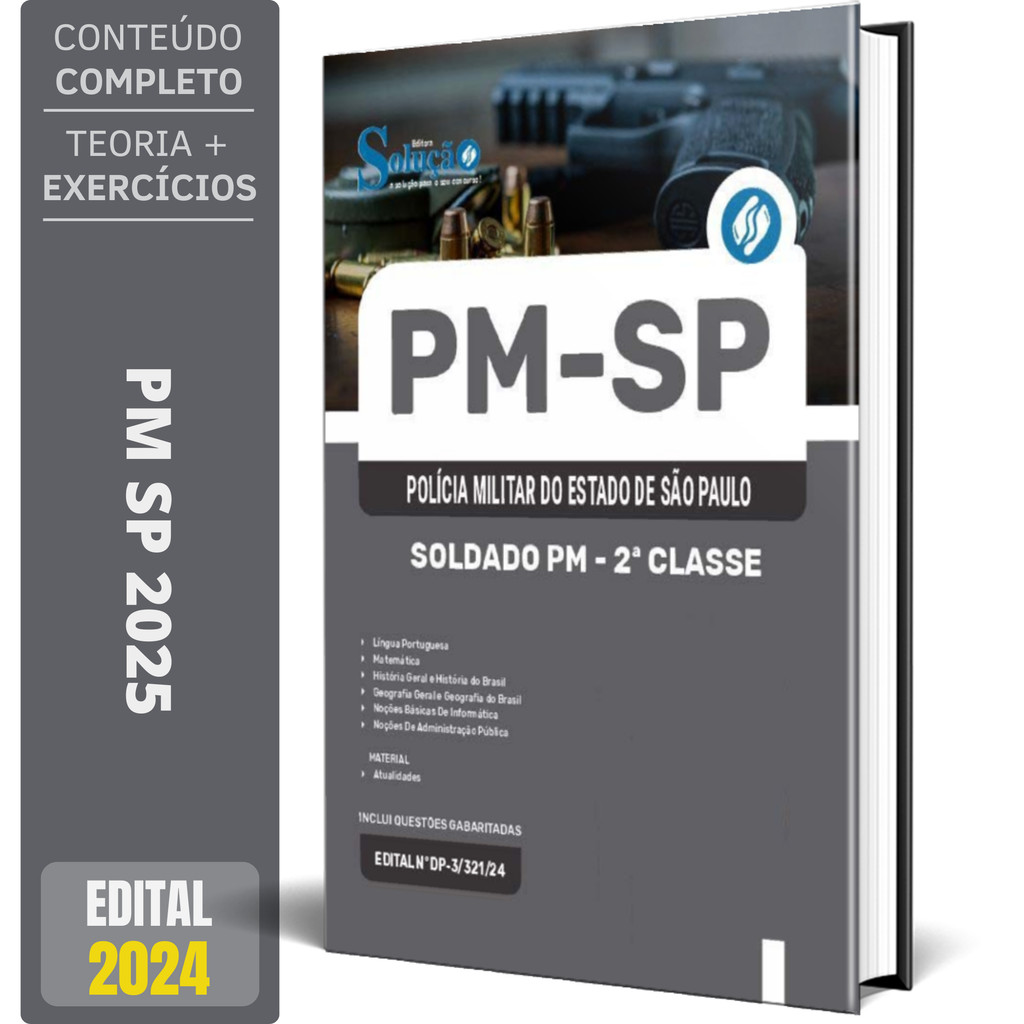 Imagem Apostila Concurso PM SP 2025 - Soldado PM - 2ª Classe