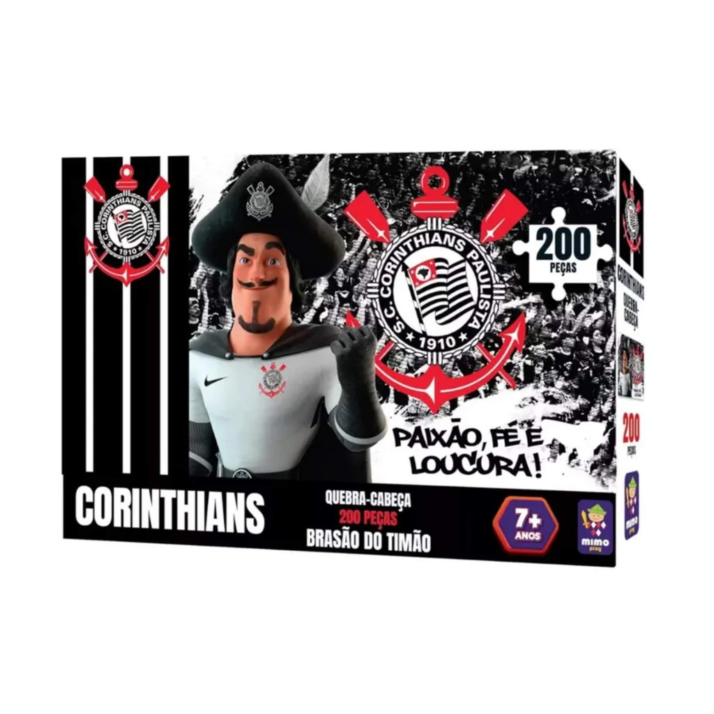 Quebra-Cabeça Puzzle Coleção Corinthians Brasão Timão 200 Peças Mimo Toys - 2565 em Oferta na Shopee