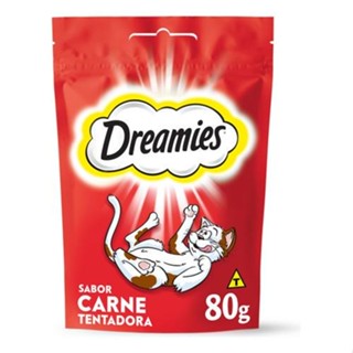 Petisco Dreamies Carne Gatos Adultos 80G em Oferta na Shopee