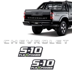 Kit Faixa S10 Preta Chevrolet 2009/2011 + Flex Power Verde