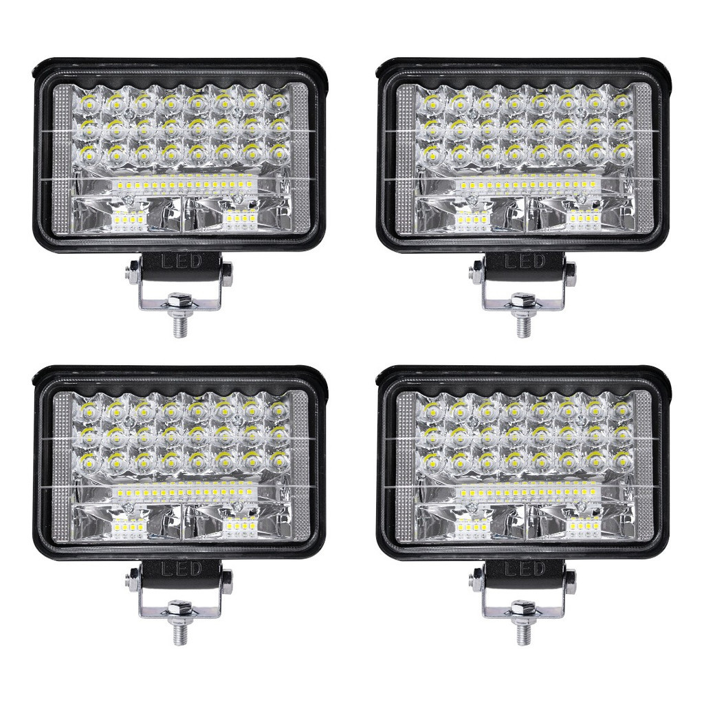 Kit 4 Farol Milha Auxiliar 48led 144w 9v36v Off Road 6500k em Oferta na Shopee