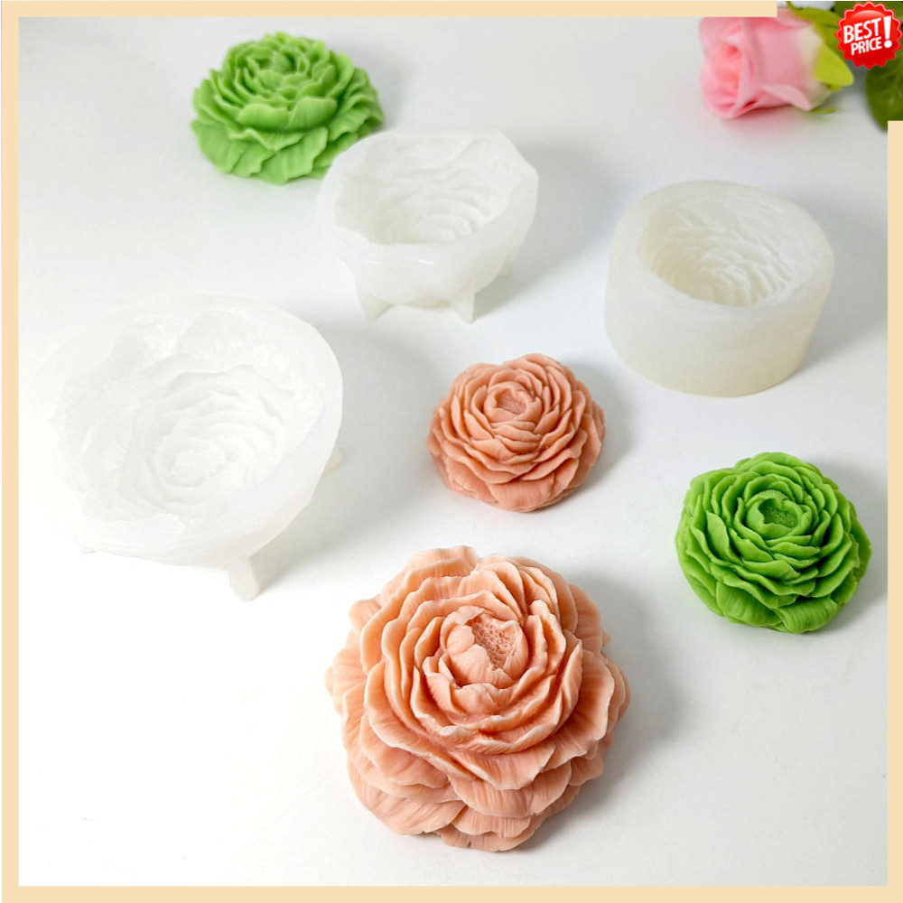Grande Peônia Aroma Vela Molde De Silicone 3D Flor Mousse Bolo Chocolate DIY Sabão Casa Decoração Do Quarto