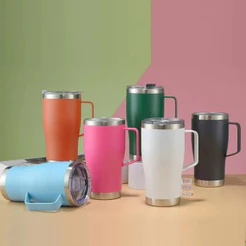 Copo Térmico De Aço Inoxidável Com Alça 600ml Cerveja Chop