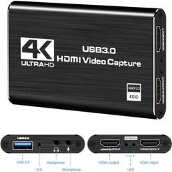 Placa Captura De Vídeo 4k 1080p 60fps Full HD HDMI USB 3.0