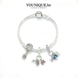 Pulseira Feminina Banhada a Prata 925 Joias B sicas Da Moda Pulseira Feminina Com Pingente De Bal o em Oferta na Shopee