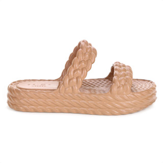 Sandália Brizza Arezzo EVA Salto Baixo Bege  - Feminino em Oferta na Shopee