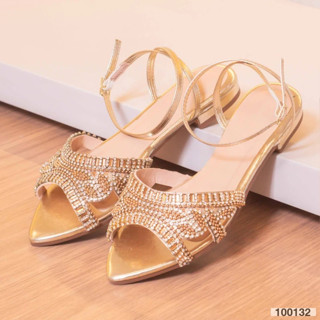 Sandalia Rasteira de Bico Folha com Pedrarias Artesanal Linha Premium Aberta Atras em Oferta na Shopee