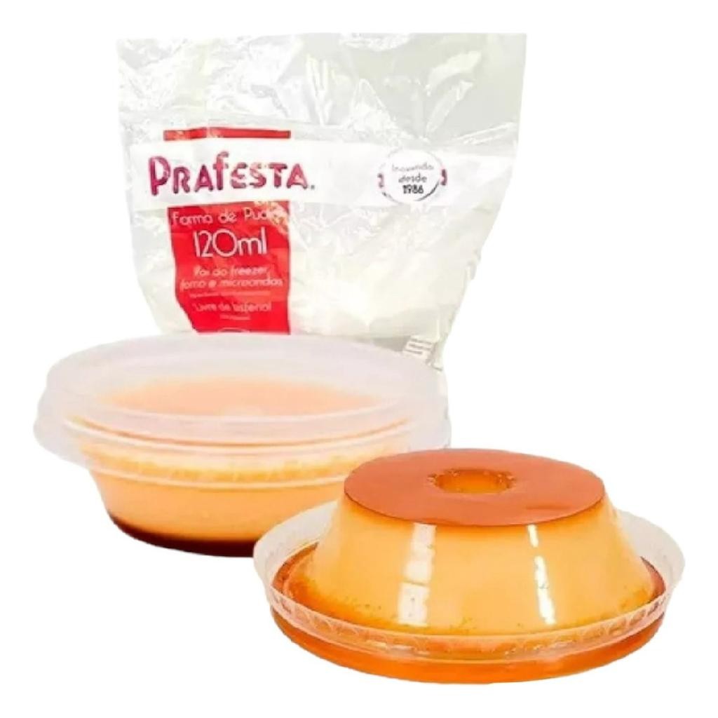 Kit 12un Forma Mini Pudim C/sobretampa Forneável 120ml