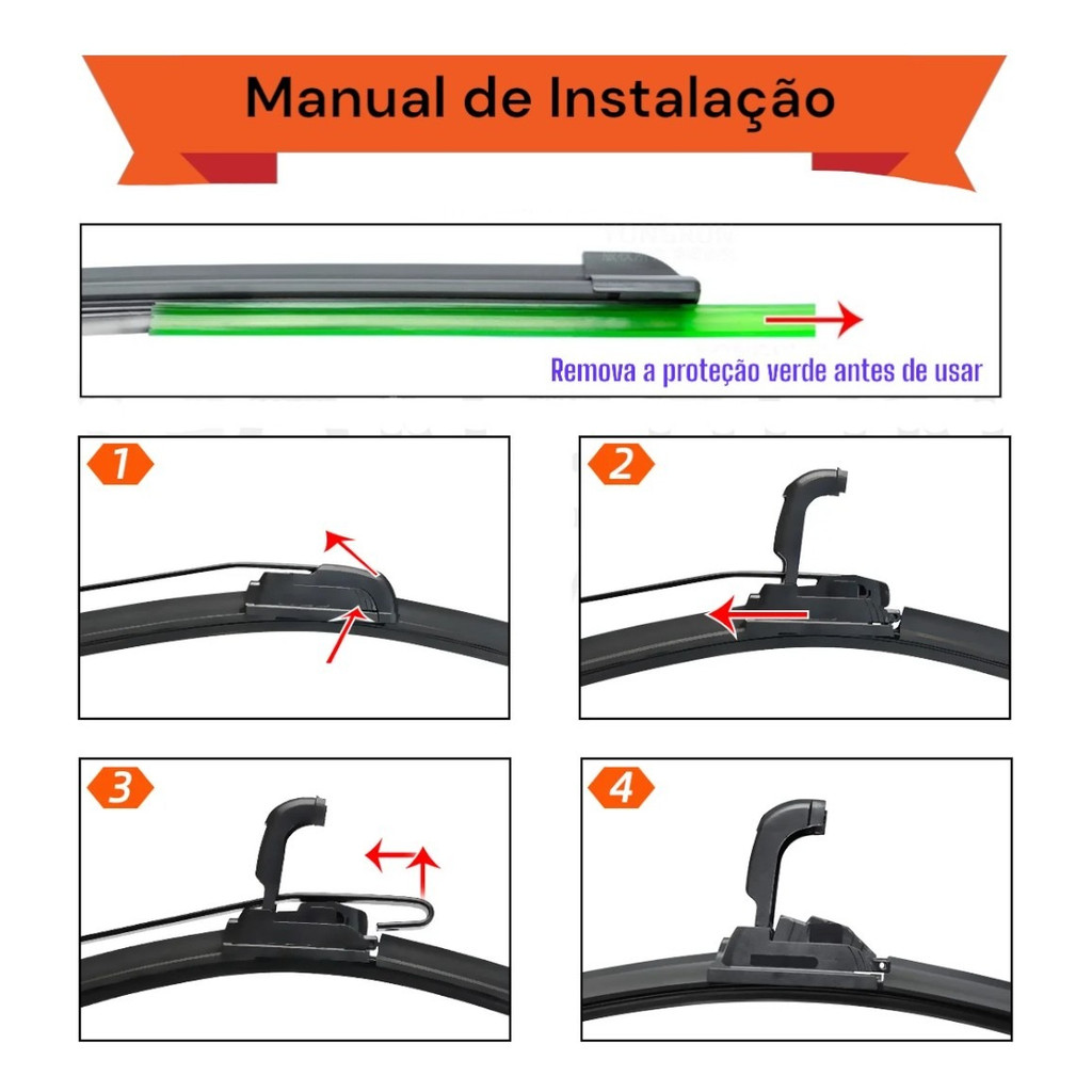 Par Palhetas Limpador Parabrisa Chuva Volks Polo 2001 À 2009