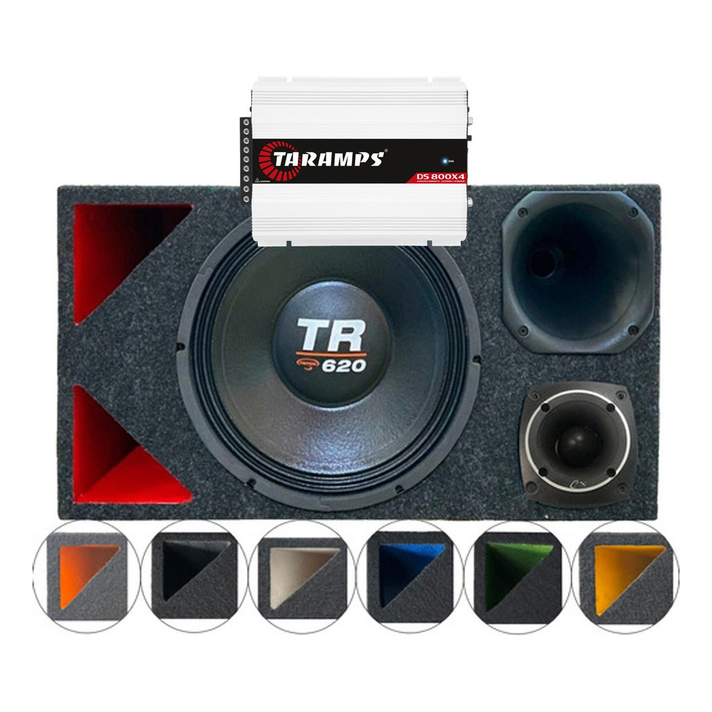 CAIXA TRIO DUTO TRIANGULO COLORIDO MÉDIO GRAVE TRITON TR 620 COMPET MÓDULO TARAMPS em Oferta na Shopee