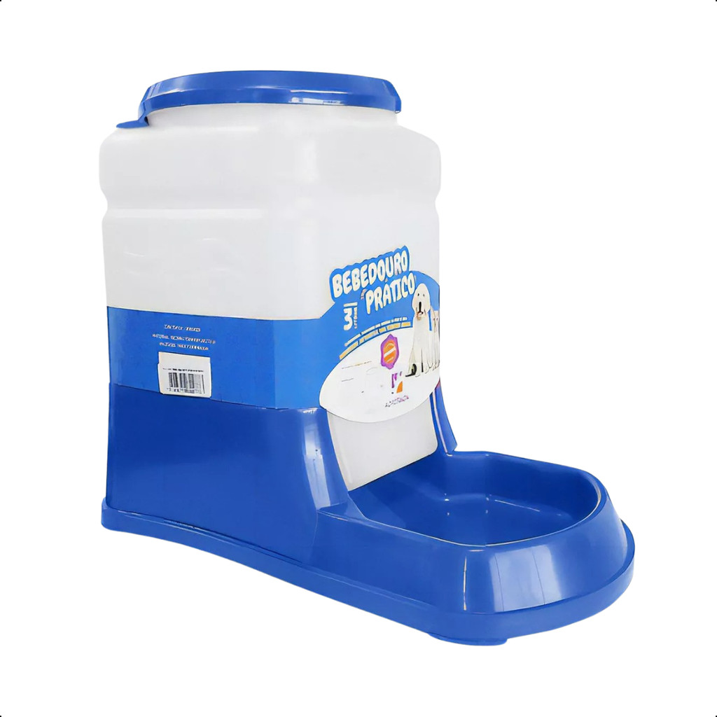 Bebedouro Automático 3L Para Cães E Gatos Prático - Cor Azul