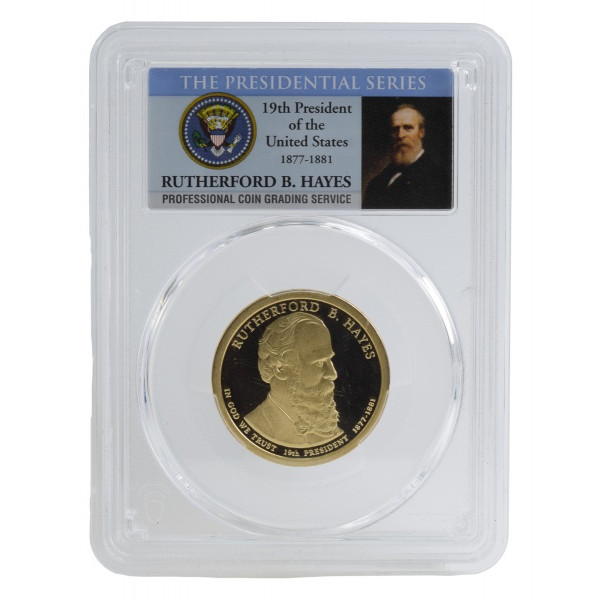 Moeda dos Estados Unidos - 1 Dollar - Rutherford B. Hayes (Série Presidentes) - 2011 (S) - Graduada pela PCGS PR-69 DCAM