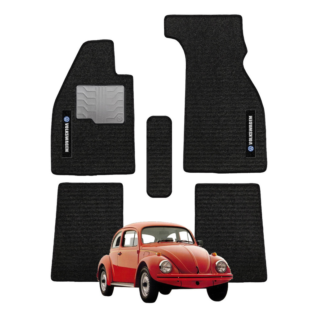 Kit de tapetes 5 peças específico Fusca 2013 a 2024 Carpete Preto