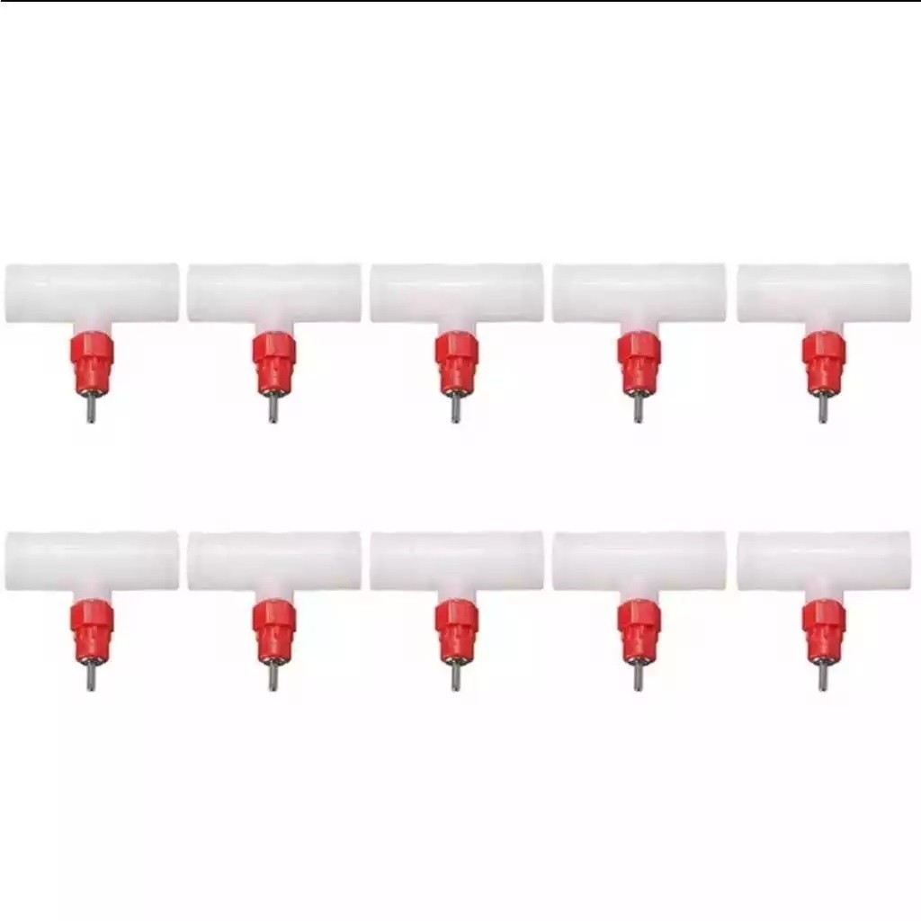 Kit Bebedouros Automáticos Nipple Aves Galinha Codorna Com Adaptador Conexão T Cano De 20mm
