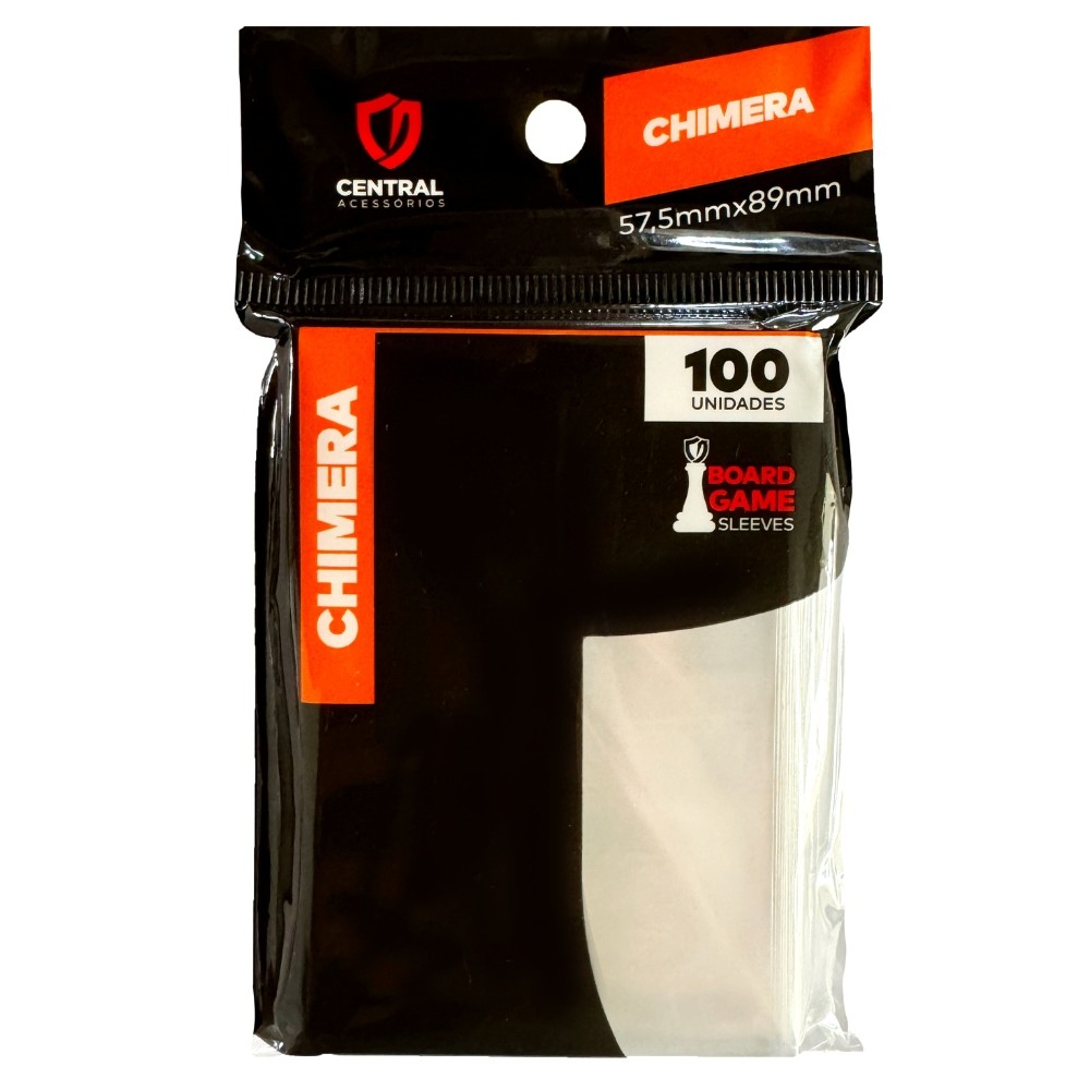 SLEEVE CHIMERA 57,5X89mm TRANSPARENTE CENTRAL 100UN BOARD GAME PROTETOR CARTAS ACESSÓRIO JOGO TCG - Hobbies & Collections