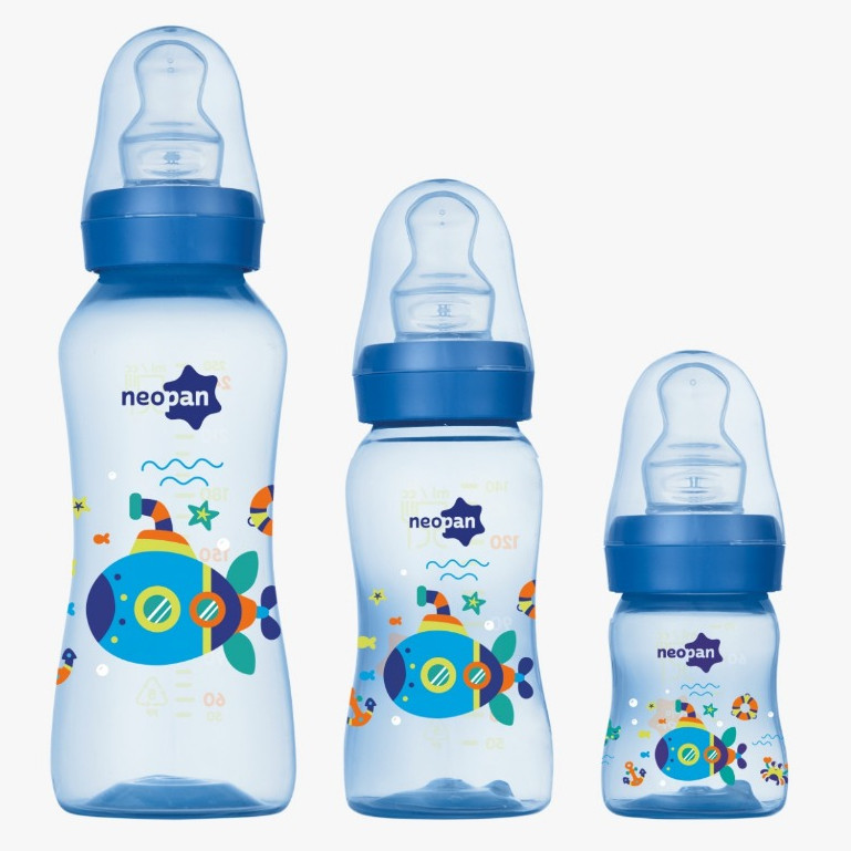 KIT 3 MAMADEIRAS  BICO ORTODONTICO AZUL - 250ML/140ML/70ML em Oferta na Shopee